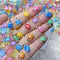 100 keping kura-kura resin untuk kerajinan tangan, rumah anak patung miniatur, barang mini resin, ku