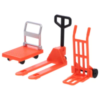 Road Traffic Toys Car Engineering Miniature Hand Trolley Forklift Model Tool Tools Platform Cart Children Props