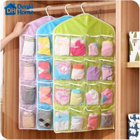 Rak Penyimpanan Gantung / Hanger Organizer 16 Pouch / Tempat Penyimpanan Kaos Kaki Celana Dalam Jilb