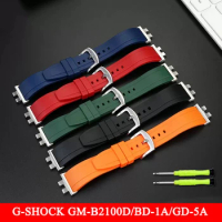 Metal Adapter + Rubber Watch Band for Casio G-SHOCK GM-B2100D/BD-1A/GD-5A Metal Octagon Modified Waterproof Silicone Starp
