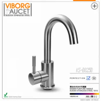 VIBORG Deluxe Solid SUS304 Stainless Steel Casting Lead-free Kitchen Bathroom Vanity Lavatory Basin Sink Faucet Mixer Tap