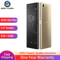 Original Sony Xperia XA1 Plus G3421 G3426 4G Mobile Phone 5.5" Single/Dual SIM 3GB RAM 32GB ROM 23MP+8MP NFC Android CellPhone