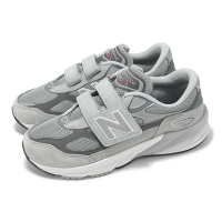 New Balance 休閒鞋 FuelCell 990 V6 中童 灰 銀 寬楦 魔鬼氈 麂皮 小朋友 運動鞋 NB PV990GL6-W