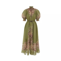 Zimmermann Ottie Swing Maxi Dress Khaki Floral