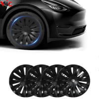 For Tesla Model Y 2020-2024 Wheel Covers 19 Inch Hubcaps 4Pcs ,Rims Wheel Covers Replacement Accessories Matte Black