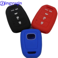 jingyuqin 4 Buttons SILICONE CAR KEY FOB COVER CASE SHELL FOR HONDA ACCORD CIVIC CRV JAZZ HR-V HRV Vezel 2015 2016 REMOTE