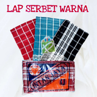 SERBET WARNA 1 LUSIN LAP KOTAK WARNA KAIN LAP SERBET DAPUR SERBAGUNA KAIN LAP PIRING
