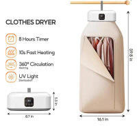 【COD】Baby Clothes Dryer Machine Portable Dryer Adjustable Timer Mini Dryer 600W Power Fast Heating P