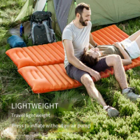 Outdoor Thicken Camping Inflatable Mattress Ultralight Sleeping Pad With Built-in Pillow &amp; Pump Air mattress Hiking Backpacking