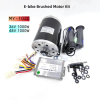 1000W 36V 48V DC Brushed Motor Kit Controller E-bike Conversion Kit Electric Bike Scooter Kit Motor MY1020