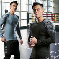 Gym men sports compression sweatshirt running tight tops for fitness T-shirt muscle training clothes jogging rashguard dry fit