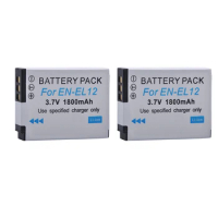 Batmax 2pcs 1800mAh EN-EL12 EN EL12 Battery for Nikon CoolPix S610 S610c S620 S630 S710 S1000pj P300 P310 P330 S6200 S6300
