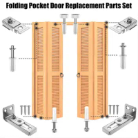 1 Set Stainless Steel Bifold Door Hardware Repair Kit Bifold Door Hinges Spring Widely Used Sturdy Anti-rust Repair Parts Supply