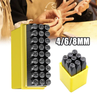 36pcs Paket Alat Ketok Huruf Dan Angka Nomor Angka Dan Huruf Ketok Besi Ukuran 4mm 6mm 8mm Alphabets