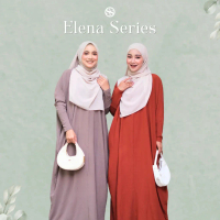| Elena Series Abaya Crinkle Premium Air Dress Wudhu dan Busui Friendly Daily Casual Syari Muslimah