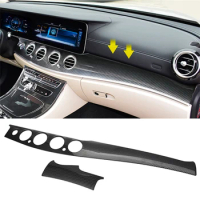 Carbon Fiber abs Car Dashboard Panel Trims For Mercedes-Benz E class W213 E200 E300 2016 - 2023 LHD Chrome Interior Accessories