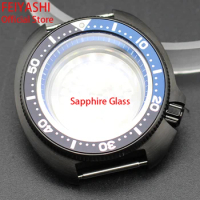 Black 44mm SKX Mod 6105 Men's Watch Cases Sapphire Crystal Glass For Seiko NH34 NH35 NH36/38 Movement SKX007 Turtle 28.5mm Dial