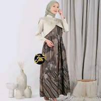 Dress Janggan Aira Gamis Batik Dress Batik sage XL