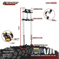 Scarlet Racing - Shock USD Double Adjuster CRF 150 Full CNC BLACK/SILVER