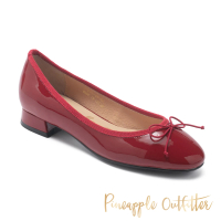 【Pineapple Outfitter】DEBORAH 真皮圓頭低跟娃娃鞋(紅色)