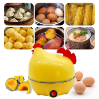 7-ความจุไข่รูปทรงไก่ที่ต้มไข่ไฟฟ้าเครื่องต้มไข่อบไอน้ำสำหรับไข่ต้มต้มสุกและนิ่มพร้อมปิดอัตโนมัติ