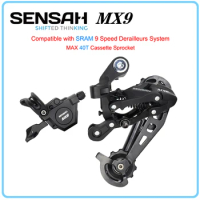 SENSAH MX9 1X9 Speed Derailleurs Groupset for Bike 9s 9v Shifter Lever 9 Speed Rear Derailleur Switches Compatible SRAM