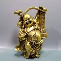 純銅金錢如意元寶彌勒佛銅八方聚財彌勒佛家居供奉龍龜元寶彌勒佛