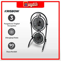 Krisbow Double Fan Standing 40 Cm Hitam