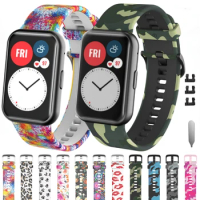 Silicone Strap for Huawei Watch Fit Bracelet Smart Watch Camouflage Graffiti Sport Wristband Huawei Watch Fit Strap Accessories