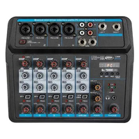 Audio Mixer 6-Channel DJ Sound Controller Interface with USB,Soundcard for PC Recording,USB Audio Interface Audio Mixer