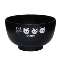 小禮堂 chaton 塑膠耐熱碗 (黑貓咪款) 4974835-051543
