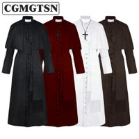 CGMGTSN dewasa pakaian kostum zaman pertengahan Hooded Monk Renaissance imam jubah kostum Cosplay Halloween penyihir penyihir jubah Cape
