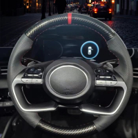 Custom Microfiber or Nappa Leather Car Steering Wheel Cover for Hyundai AVANTE CN7 Santa Cruz Tucson Plug I20 Tucson Accessories