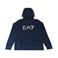 【EMPORIO ARMANI】EMPORIO ARMANI EA7黑字LOGO字母純棉男士帽T(S/M/L/XL/白)
