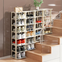 免運 樓梯鞋架階梯式多層簡易放樓梯上的鞋架子家用門口收納鞋柜省空間-快速出貨