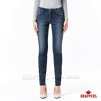 BRAPPERS 女款 新美腳ROYAL系列-中低腰彈性噴漆窄管褲-藍黑