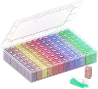 64-Grid Diamond Painting Storage Containers Portable Transparent Diamond Art Organizer Which Are Sui