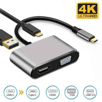 Type c to 4in1 (type C to HUB PD HDMI + VGA + USb )