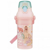 日本Skater廸士尼公主水壼瓶 兒童水樽 480ml 0.48L (Disney Princess) 直飲戶外旅行超輕一按式直飲兒童水樽水瓶水壺 平行進口 pink