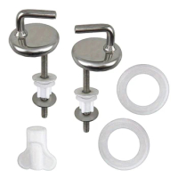 2Pcs Toilet Seat Hinges Top Close Soft Release Fitting Heavy Duty Hinge Pair Base Rubber Expansion Fixing Screw Kit
