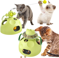 Cat Interactive Toys for Indoor Cats Kitten Wand Toy Funny Balls Slow Feeder Food Puzzle Toy Treat D