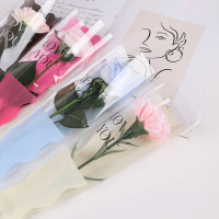 Túi đựng hoa tay áo hoa hồng đơn, 50 chiếc, trong suốt, không thấm nước, thích hợp cho cửa hàng hoa,