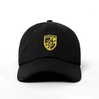 OOTDSUPPLY Polo Caps Canvas Bordir Shield Gold Black I Topi Hat Twill Bordir Pria & Wanita | CAP32 B