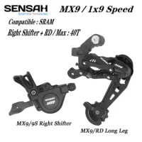 SENSAH MX9 1X9 9 Speed Derailleurs Trigger Groupset 9s 9v Shifter Lever 9 Speed Rear Derailleur Switches Compatible SRAM