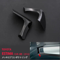 2pcs Accesories Car Auto for Toyota Estima 50 Stainless Steel Car Dash A/C Chrome Ring Automobiles Interior Parts Covers