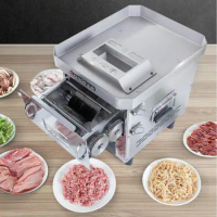 110V/220V Electric Meat Slicer Commercial Automatic Slicer Multifunctional Stainless Shred Slicer Cutter Meat Meat Grinder