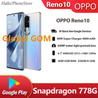 Global GOM NEW OPPO Reno10 5G Snapdragon 778G AMOLED 120HZ 4600mAh Battery 80W Google Play 5G smartphone NFC ColorOS 13