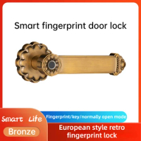 Smart Fingerprint Door Lock Handle USB Rechargeable Anti Theft Smart Electric Biometric Keyless Security Entry/Key Unlock
