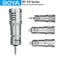 BOYA BY-P4 Plug and Play Mini Portable Condenser Wireless Microphone for PC Mobile Android iPhone DSLRs Camera Streaming Youtube