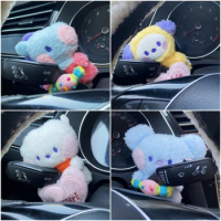 Cartoon Cute BT21 Tata Cooky Rj Mang Chimmy Car Turn Signal Wiper Decorate Kawaii Plush Doll Auto Interior Accessories Girl Gift